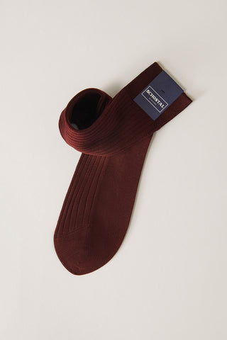 Cotton Lisle Ribbed Socks - Mid-Calf