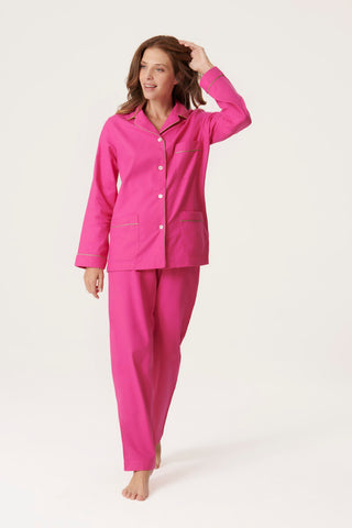 Premium Cotton Flannel Pajama Set - Sunset Pink