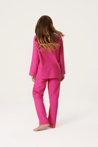 Premium Cotton Flannel Pajama Set - Sunset Pink