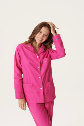 Premium Cotton Flannel Pajama Set - Sunset Pink