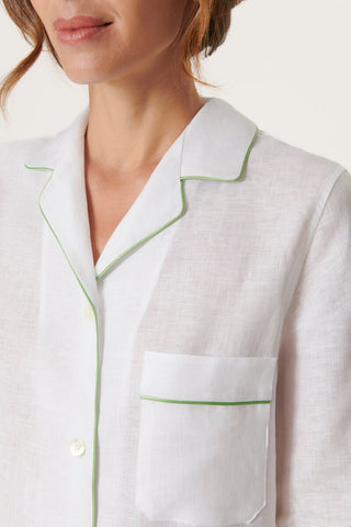 Pure Linen Pajama Set - White