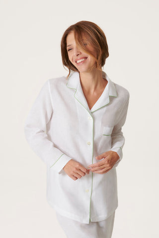 Pure Linen Pajama Set - White