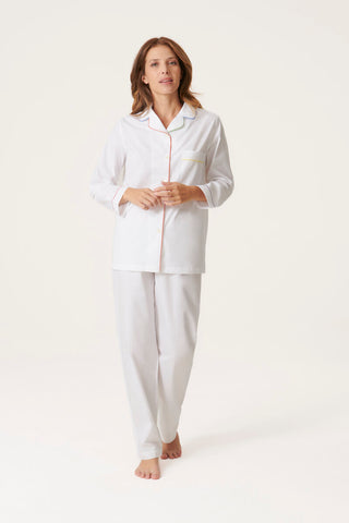 Rainbow Cotton Pajama Set - Pure White