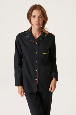 Rainbow Cotton Pajama Set - Jet Black