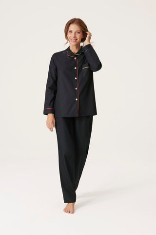Rainbow Cotton Pajama Set - Jet Black