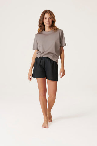 Pure Linen Leisure Shorts - Jet Black