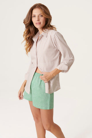 Pure Linen Leisure Shorts - Peppermint