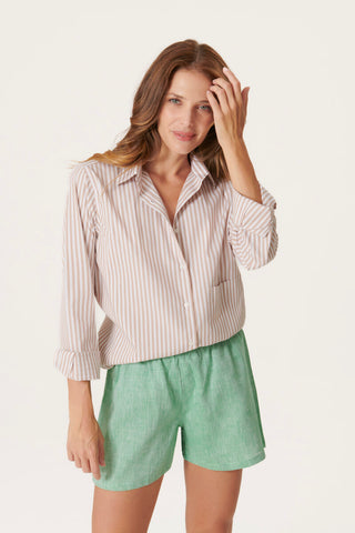 Pure Linen Leisure Shorts - Peppermint