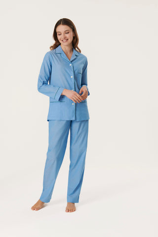 Ultra-Light Cotton Pajama Set - Light Blue