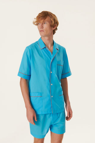 Ultra-Light Cotton Short Pajama Set - Summer Sky