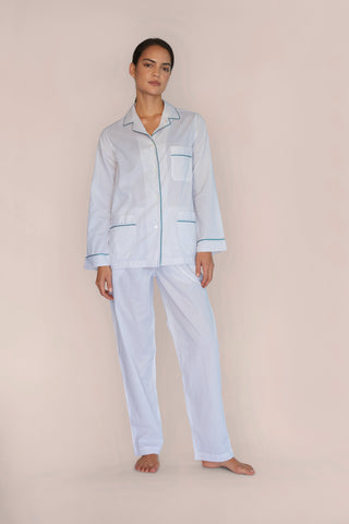 Ultra-Light Cotton Pajama Set - Striped - Beige