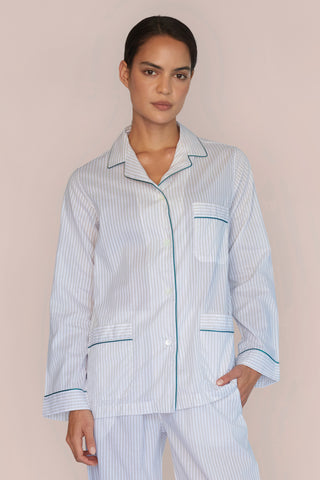 Ultra-Light Cotton Pajama Set - Striped - Beige