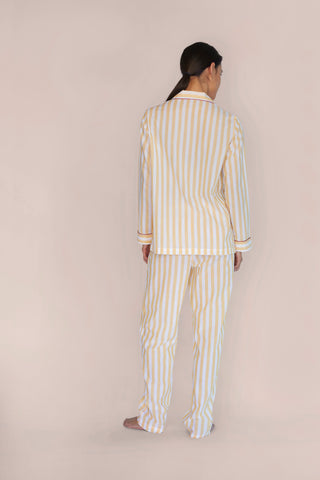 Ultra-Light Cotton Pajama Set - Striped - Limoncello Yellow