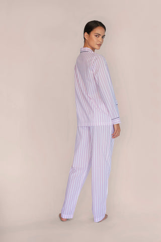 Ultra-Light Cotton Pajama Set - Striped - Dusty Rose