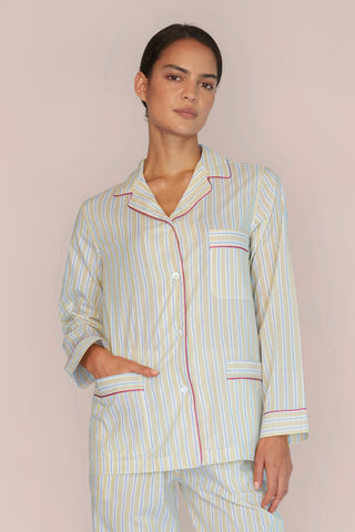 Ultra-Light Cotton Pajama Set - Striped - Limoncello Yellow