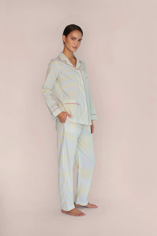 Ultra-Light Cotton Pajama Set - Striped - Limoncello Yellow