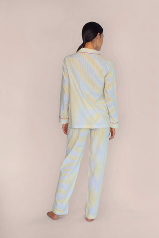 Ultra-Light Cotton Pajama Set - Striped - Limoncello Yellow