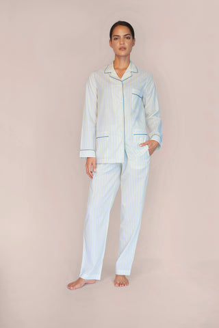 Ultra-Light Cotton Pajama Set - Pinstriped - Limoncello Yellow