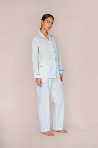 Ultra-Light Cotton Pajama Set - Pinstriped - Limoncello Yellow