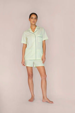 Lightweight Cotton Pajama Shorts Set - Butter Yellow
