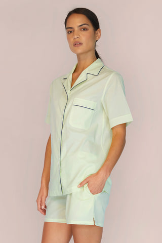 Lightweight Cotton Pajama Shorts Set - Butter Yellow