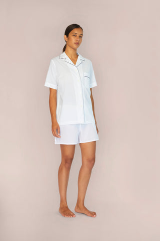 Lightweight Cotton Pajama Shorts Set - Chalk White
