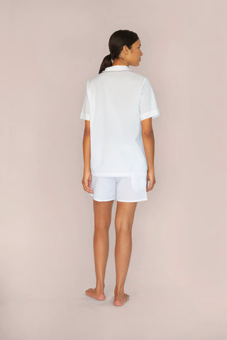 Lightweight Cotton Pajama Shorts Set - Chalk White