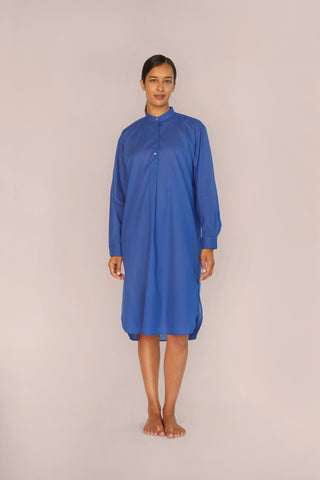 Ultra-Light Cotton Nightshirt - Sapphire Blue