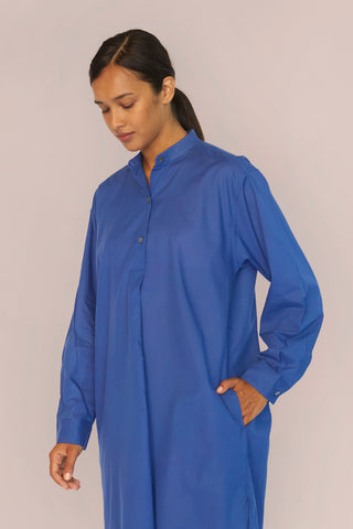 Ultra-Light Cotton Nightshirt - Sapphire Blue