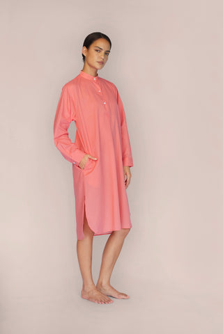 Ultra-Light Cotton Nightshirt - Coral Peach