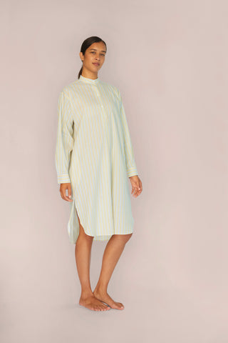 Ultra-Light Cotton Nightshirt - Striped - Limoncello Yellow