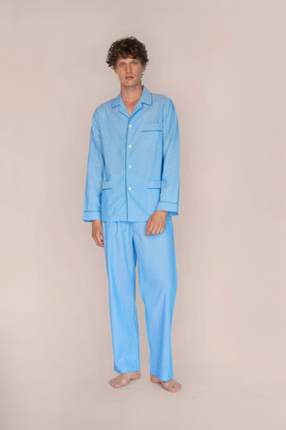 Ultra-Light Cotton Pajama Set - Light Blue