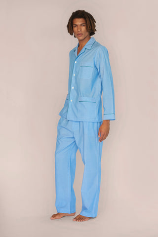 Ultra-Light Cotton Pajama Set - Light Blue