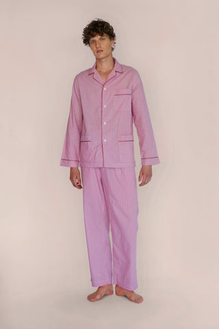 Ultra-Light Cotton Pajama Set - Pinstriped - Rose