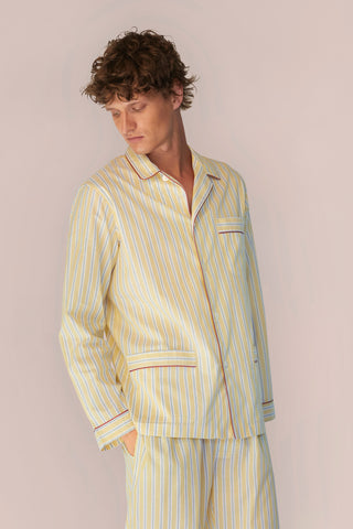Ultra-Light Cotton Pajama Set - Striped - Limoncello Yellow