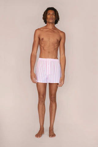 Ultra-Light Cotton Boxers - Striped - Rose
