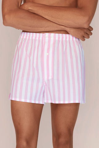 Ultra-Light Cotton Boxers - Striped - Rose