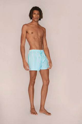 Ultra-Light Cotton Boxers - Striped - Mint Green