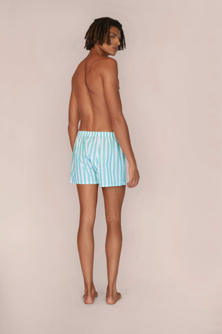 Ultra-Light Cotton Boxers - Striped - Mint Green