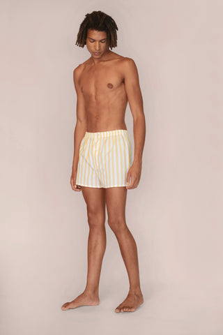 Ultra-Light Cotton Boxers - Striped - Limoncello Yellow