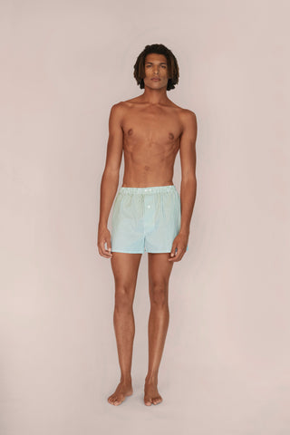 Ultra-Light Cotton Boxers - Striped - Kelly Green