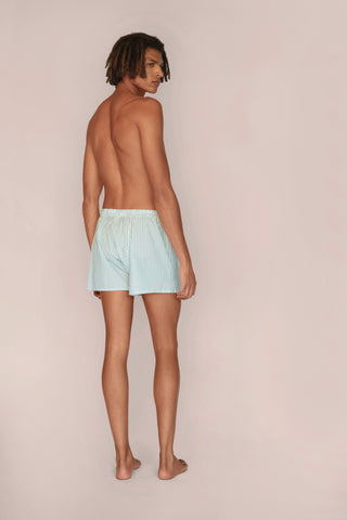 Ultra-Light Cotton Boxers - Striped - Kelly Green