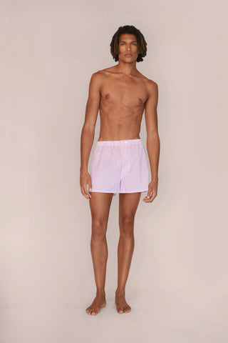 Ultra-Light Cotton Boxers - Striped - Rose