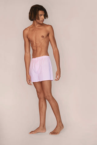 Ultra-Light Cotton Boxers - Striped - Rose
