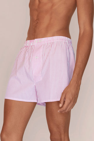 Ultra-Light Cotton Boxers - Striped - Rose