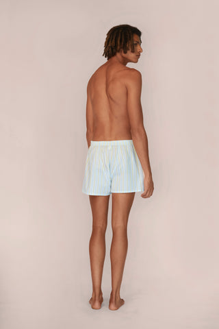 Ultra-Light Cotton Boxers - Striped - Sky