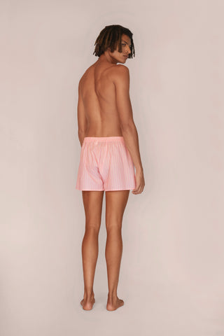 Ultra-Light Cotton Boxers - Pinstriped - Peach and Yellow