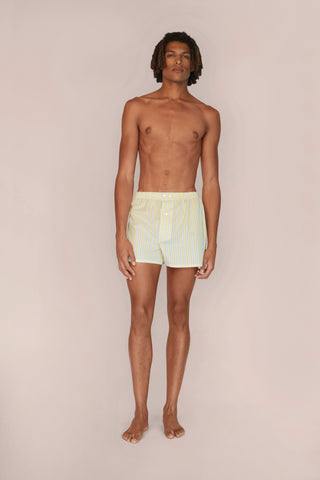 Ultra-Light Cotton Boxers - Striped - Yellow and Gray