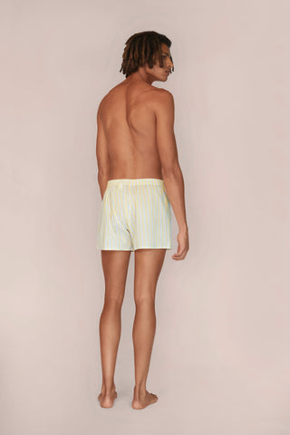 Ultra-Light Cotton Boxers - Striped - Yellow and Gray