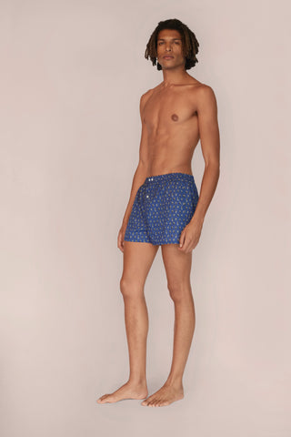 Ultra-Light Cotton Boxers - Zebra Print - Navy Blue
